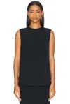 Totême Sleeveless Woven Stripe Top In Black