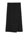 Totême Long Black Wrap Skirt In Viscose Woman In Black