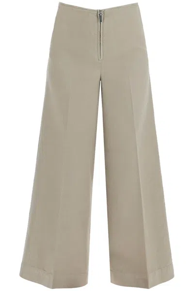 Totême Zip-front Wide Trousers In Grey