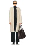 Totême Toteme Genuine Teddy Shearling Zip Coat In Cream