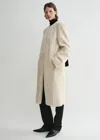 Totême Toteme Genuine Teddy Shearling Zip Coat In Cream