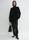 Totême Toteme Teddy Genuine Shearling Zip Jacket In Black