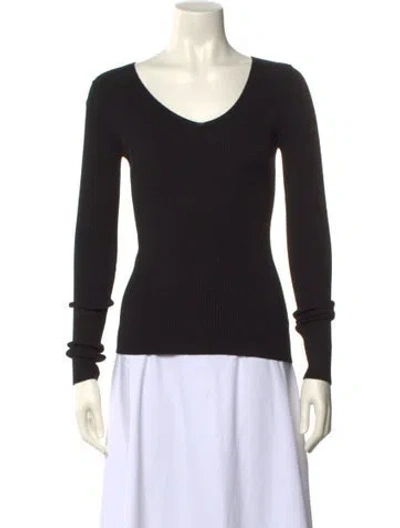 Pre-owned Totokaelo Scoop Neck Long Sleeve Top In Black