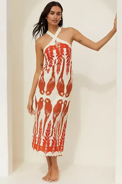 Touché Halter Midi Dress In White