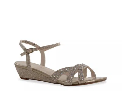 Touch Ups By Benjamin Walk Wide Width Lena Wedge Sandal In Gold
