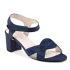 Touch Ups Cam 4640 Strappy Womens Navy Ankle Strap Block Heel Sandal Gal1970 In Multi