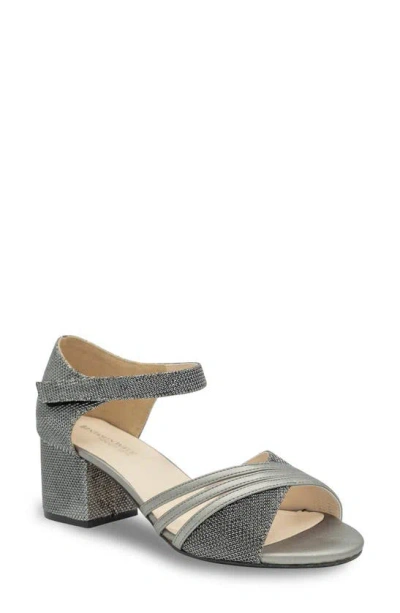 Touch Ups Champagne Ankle Strap Sandal In Pewter