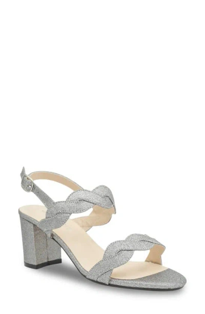 Touch Ups Champagne Ankle Strap Sandal In Pewter