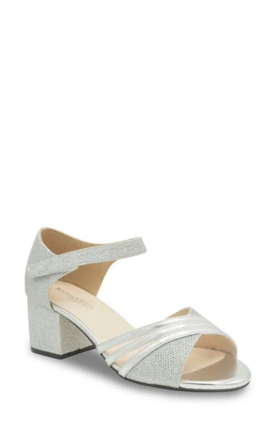 Touch Ups Champagne Ankle Strap Sandal In Silver
