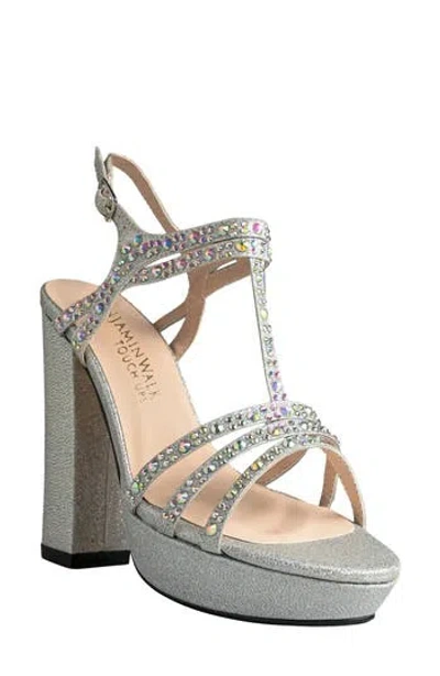 Touch Ups D115 Crystal Platform Sandal In Silver
