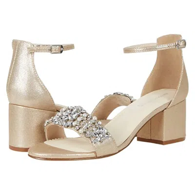 Touch Ups Devon Sandals Women's Champagne Ankle Strap Block Heel Gal911 In Gold