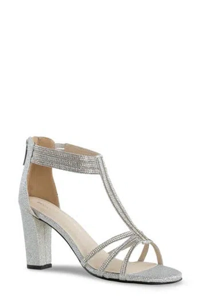 Touch Ups Gabriella Shimmer Rhinestone Sandal In White