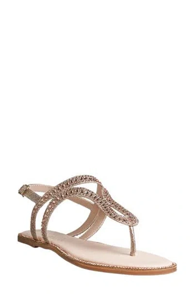Touch Ups Jeweled Flat Thong Sandal In Champagne