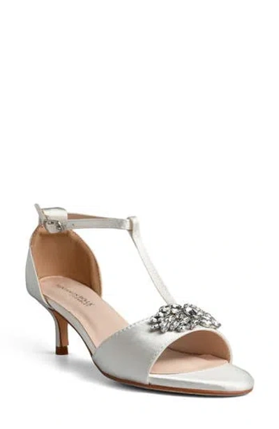 Touch Ups Ophelia Kitten Heel T-strap Sandal In White