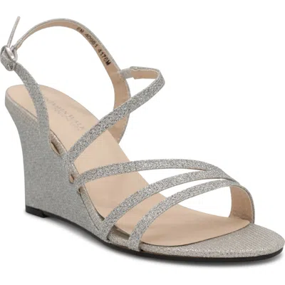Touch Ups Phyllis Shimmer Wedge Sandal In Silver