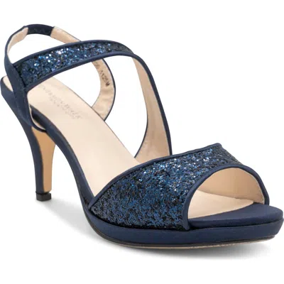 Touch Ups Reagan Glitter Slingback Sandal In Navy
