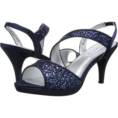 Touch Ups Reagan Sandals Navy Glitter Slip On Stiletto Heel Hawk510 In Blue