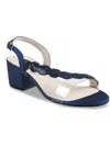 Touch Ups Ruby Womens Faux Leather Embellished Heels In Blue