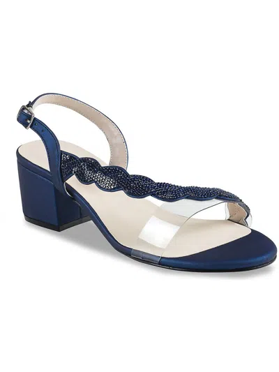 Touch Ups Ruby Womens Faux Leather Embellished Heels In Blue