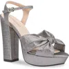 Touch Ups Sailor Ankle Strap Platform Sandal In Pewter