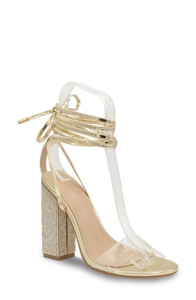 Touch Ups Silver Ankle Wrap Sandal In Gold