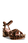 Touch Ups Toby Ankle Strap Platform Sandal In Animal Print