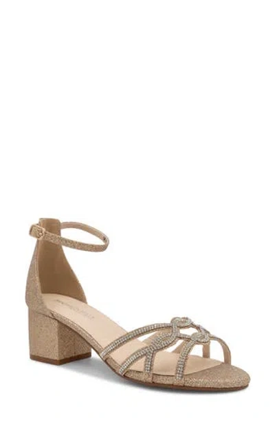 Touch Ups Zoey Shimmer Rhinestone Sandal In Champagne