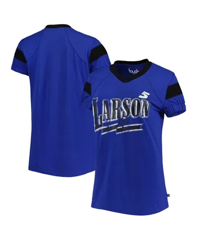 Touché Women's Touch Royal Distressed Kyle Larson Pre-game V-neck T-shirt