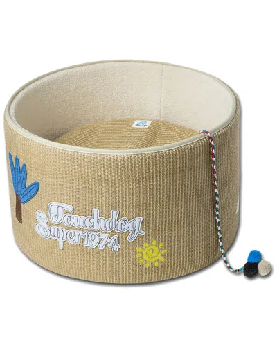 TOUCHCAT TOUCHCAT CLAW-VER NEST ROUNDED SCRATCHING CAT BED WITH TEASER TOY
