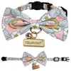 Touchcat Floral Patterned Designer Cat Collar With Bow In Multi