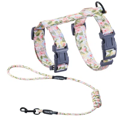 Touchcat Floral Patterned Fashion Cat Harness And Leash In Multi