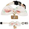 Touchcat Pineapple Patterned Designer Cat Collar With Bow In Multi