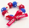Touchcat Pom-pom Patterned Designer Cat Neck Collar With Chime Bell In Multi