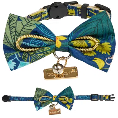 Touchcat Safari Patterned Designer Cat Collar With Bow In Multi