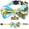 Touchcat Tropical Patterned Designer Cat Collar With Bow In Multi