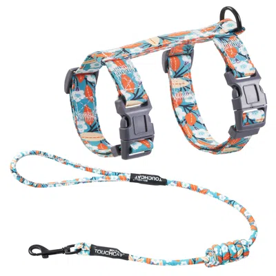 Touchcat Tropical Patterned Fashion Cat Harness And Leash In Multi