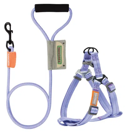 Touchdog 2-in-1 Durable Nylon Dog Harness And Leash, Medium - Purple