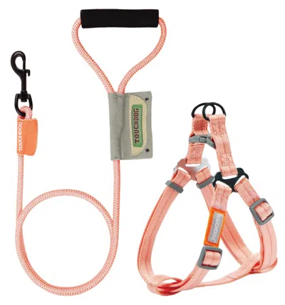 Touchdog 2-in-1 Durable Nylon Dog Harness And Leash - Pink, Small