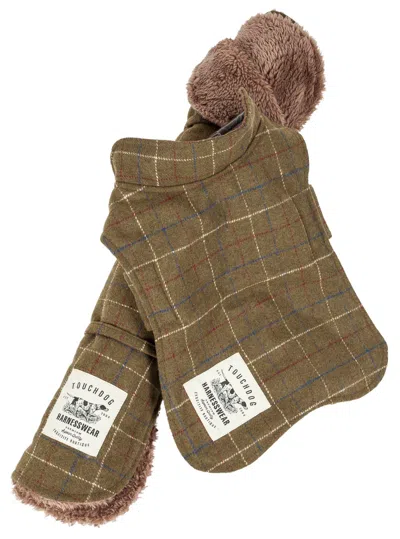 Touchdog 2-in-1 Windowpane Plaid Dog Jacket And Matching Reversible Dog Mat In Multi