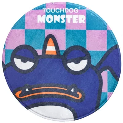 Touchdog Cartoon Crabby Tooth Monster Rounded Cat And Dog Mat In Blue
