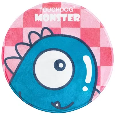Touchdog Cartoon Shoe-faced Monster Rounded Cat And Dog Mat In Blue