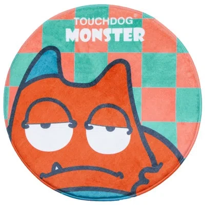 Touchdog Cartoon Sleepy Monster Rounded Cat And Dog Mat In Orange