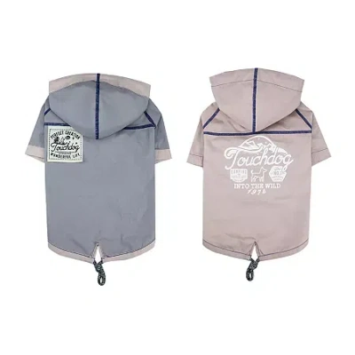 Touchdog 'cloudburst' Waterproof Reversible Dog Raincoat In Multi