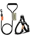 Touchdog Macaron 2 In 1 Durable Nylon Dog Harnes In Black