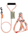 Touchdog Macaron 2 In 1 Durable Nylon Dog Harnes In Pink