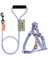 Touchdog Macaron 2 In 1 Durable Nylon Dog Harnes In Purple