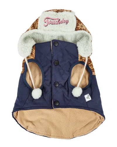 Touchdog Snowadayz Pom Pom Pet Hooded Sweater In Multi