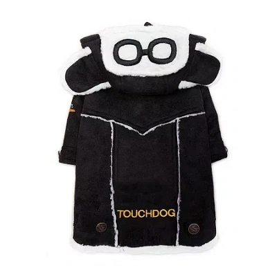 Touchdog 'tuskegee' Aero-vintage Designer Dog Coat In Black