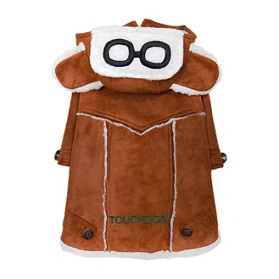 Touchdog 'tuskegee' Aero-vintage Designer Dog Coat In Brown