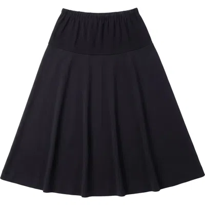 Touche Eclat Ponte Stretch Flared Midi Skirt In Black